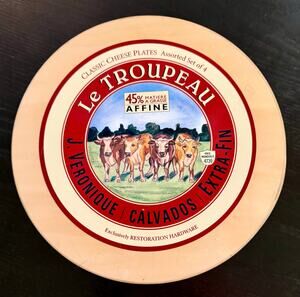 Restoration Hardware French Cheese Plates Set of 4  “Le Troupeau” Collection